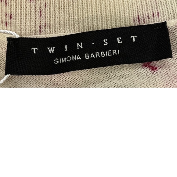 Twinset Floral Print Rhinestone Embellished Cropped Cardigan sz XS - Picture 4 of 5